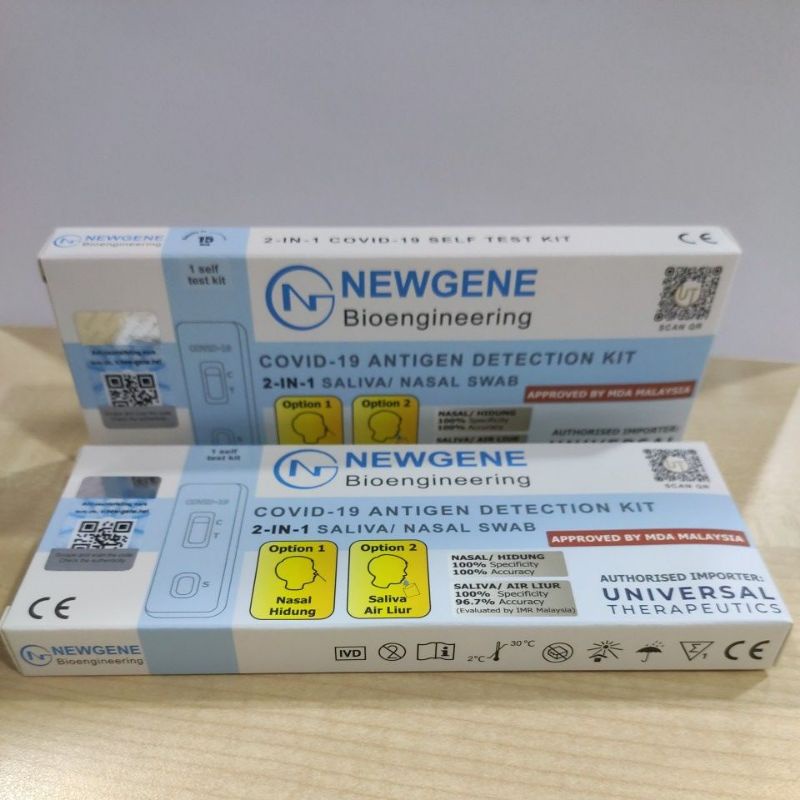 NEWGENE Covid 19 Test Kit ( 2 in 1) Saliva + Nasal buy 24 test FOC 1 test New packaging with