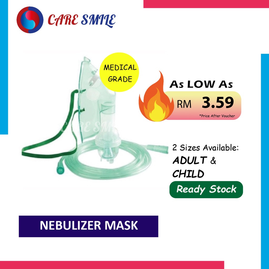 Nebulizer Mask Adult Child 7 FT Tube Medical Grade PVC Soft Comfortable