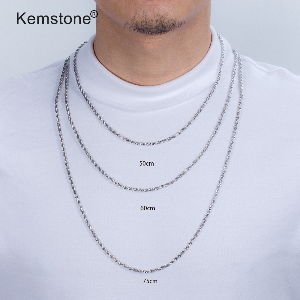 Kemstone Punk Necklace 3mm Hip Hop Style Necklace Twist Drill 75cm 60cm 50cm Chain Necklace Jewelry Shopee Malaysia