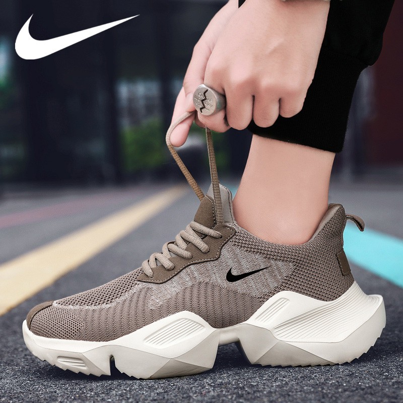 2021 New Sneakers Tank Bottom Men's Large Size Flying Woven Mesh Shoes Old Casual Shoes Running Red Tide Increase Men's Shoes | Shopee