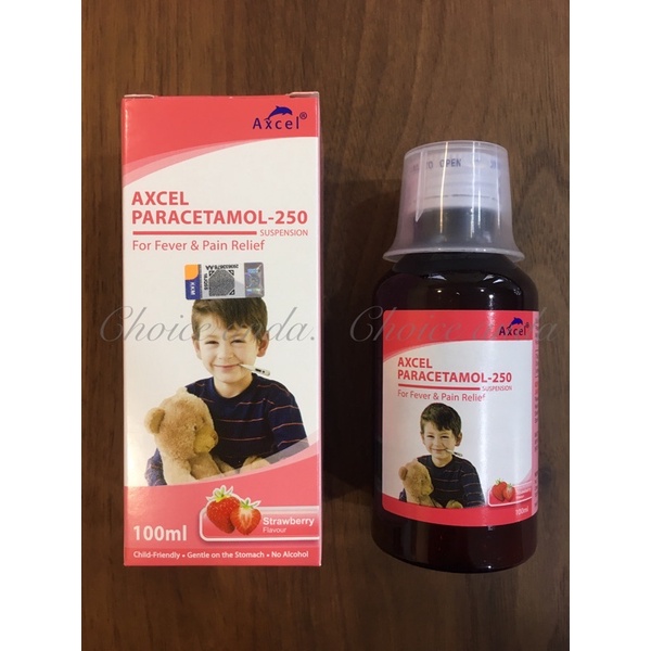 (Expiry Date 09/25) STRAWBERRY Flavour Axcel Paracetamol250 Suspension