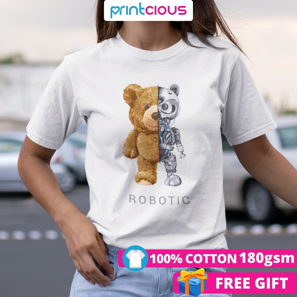 PRINTCIOUS Robotic Teddy Bear Graphic 