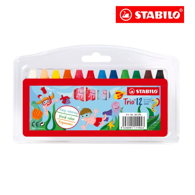 Crayon - STABILO Trio Triangular Oil Pastel Wallet of 12/ 24 Assorted Colors