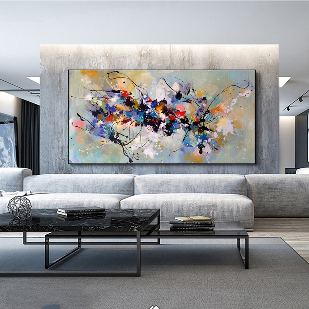 Abstract Colorful Canvas Painting Modern Art Posters And Prints Wall