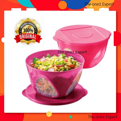 Tupperware Outdoor Dining Bowl + Ezy Oval Keeper Pink Set 8pcs/Oval keeper 450ml 4pcs Level