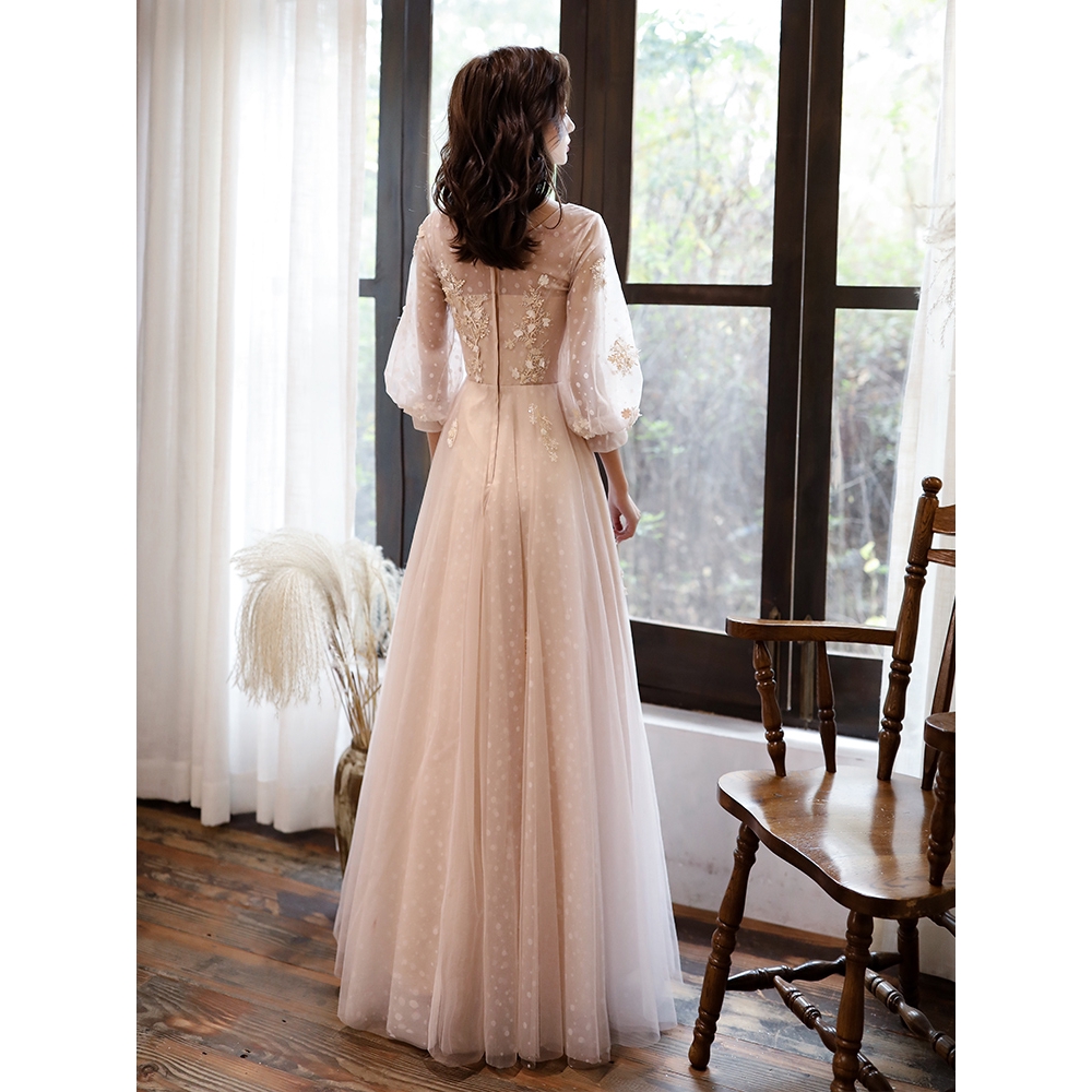 Lampang Womens Evening Dress Lace Bridal Gown 