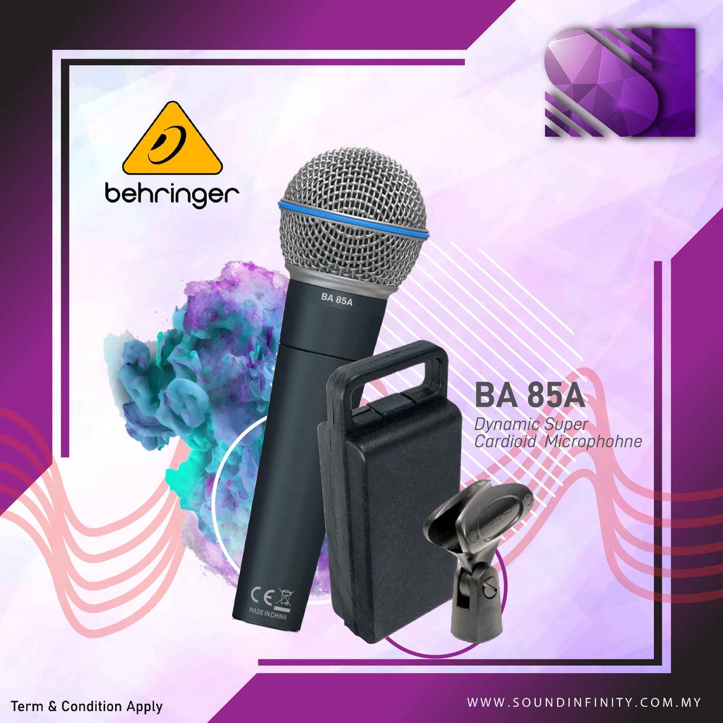 Behringer BA85A Dynamic Super Cardioid Microphone with Carrying Case ...