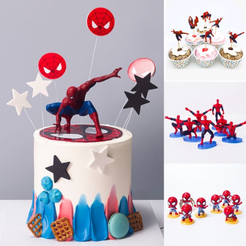 Spiderman Theme Topper Spiderman Cake Decoration Boys Toy蜘蛛侠主题蛋糕装饰摆件插件