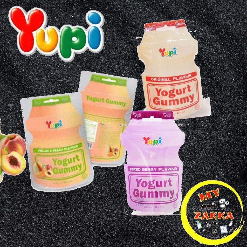 [MZK] Yupi Yogurt Gummy 40gm (Original/Berry/ Melon&Peach) Shopee