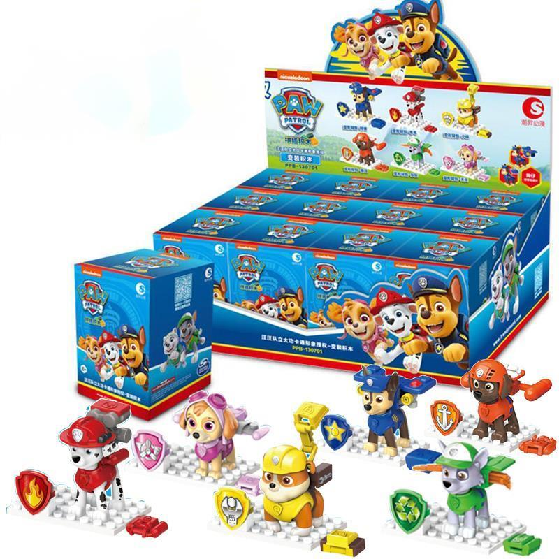 PAW Patrol Model Building Blocks Toy Transform Figures Bricks Toys for Kids Boys Blind Box PAW