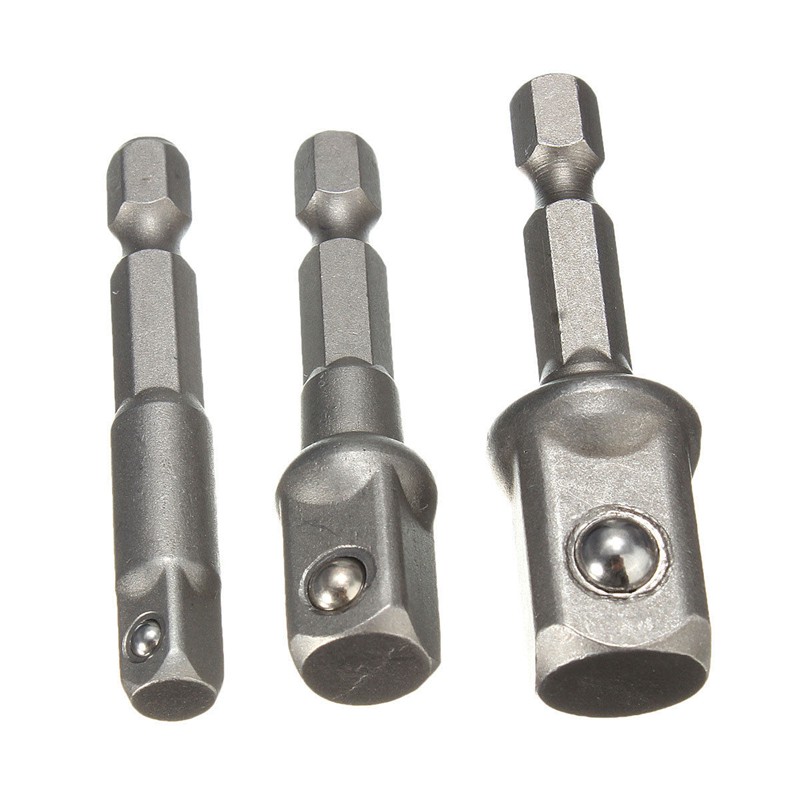 Drill Bit Adapter Set – 3Pcs Hex Shank Chuck For Impact Drivers, Converts Screwdriver To Drill (0.3-8mm Clamping Range)
