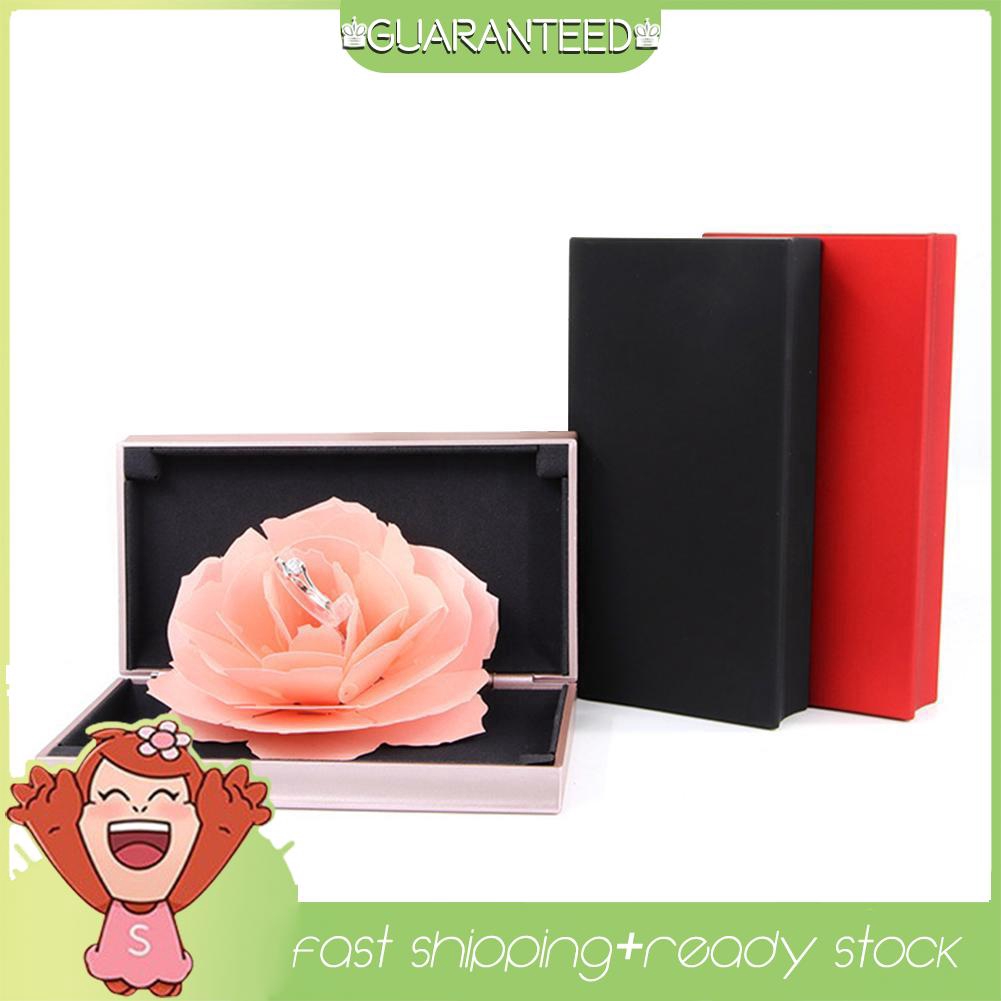 Fou Rotating Rose Ring Box Creative Wedding Valentine Jewelry Storage Gift Box Shopee Malaysia