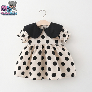 [ Genius Baby House ] 3m-3y Baby Girl Clothing Polka Dots Dress C3601