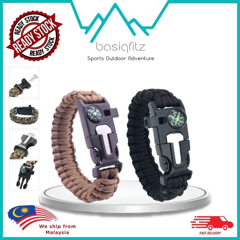 Tactical Survivor Paracord Band Bracelet Taktikal Tali Survival