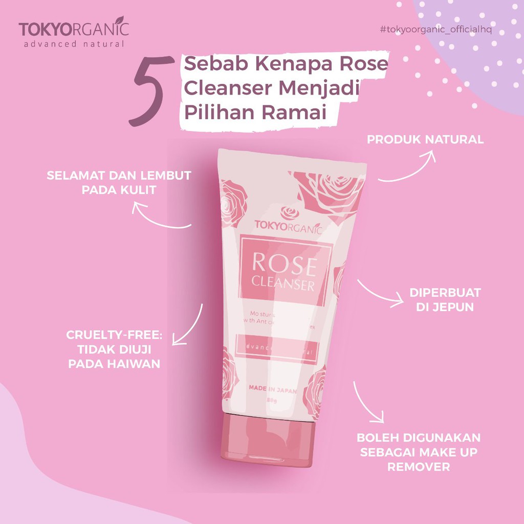 Tokyo Organic Cleanser Rose Tokyo Organik Selamat Natural Skincare Pencuci Muka Ready Stock Laris
