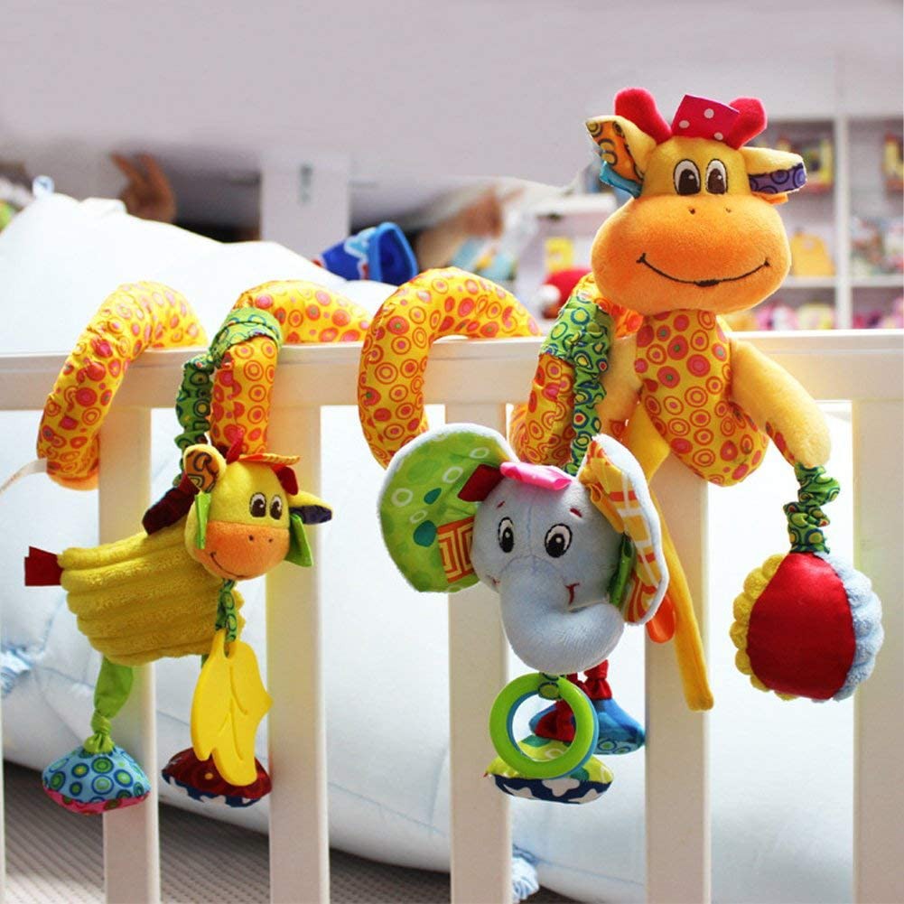 Spiral Activity Toy Around Crib Rail Bed Hanging Toys The Best Quality Baby Stroller Toy Car Seat Toy with 100% Cotton and Safe for Baby 
