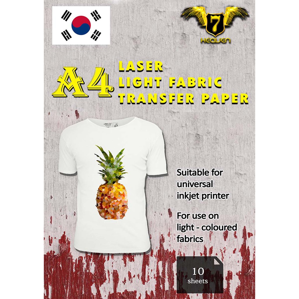 2x 7 Heaven T Shirt Light Heat Transfer Paper Korea Laser 10pcs Pkt Shopee Malaysia - heats jersey with sleeve and tattoo roblox