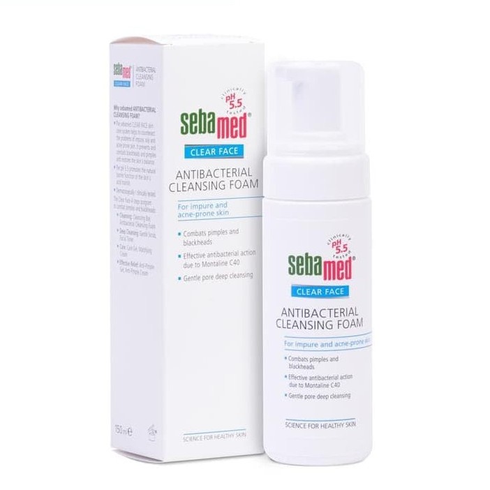 sebamed clear face antibacterial cleansing foam 150ml