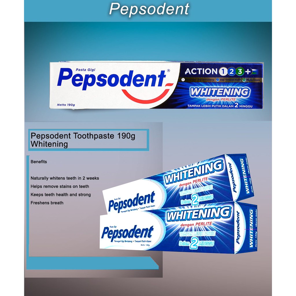 PEPSODENT TOOTHPASTE WHITENING PLUS 75G 190G Shopee Malaysia