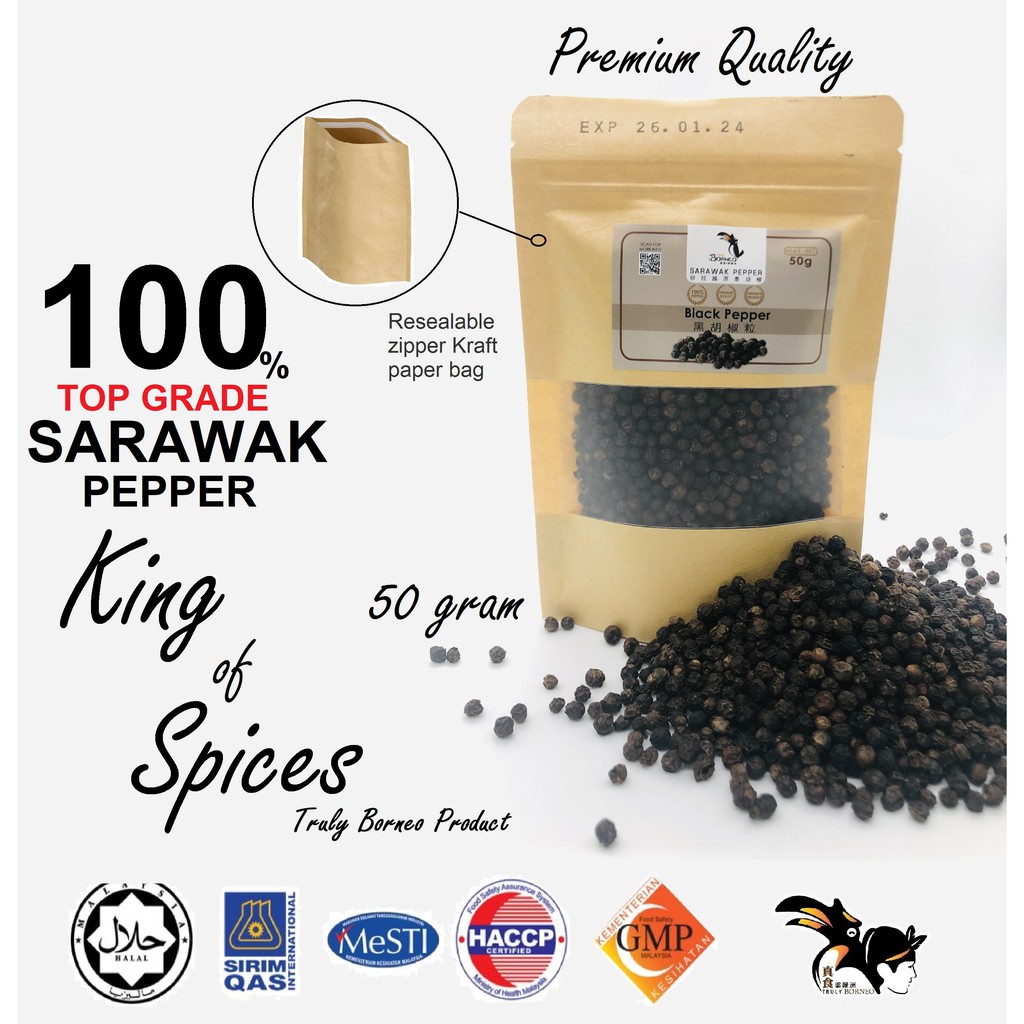 100 SARAWAK PEPPER (TOP GRADE) TRULY BORNEO 50G Shopee Malaysia