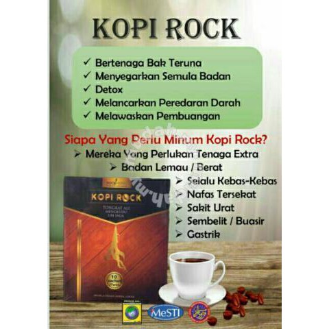 Ready Stock Kopi Rock Kopi Tongkat Ali Kopi Kesihatan Halal Mesra Diabetis Original Terbaik Viral Supplement Coffee Shopee Malaysia