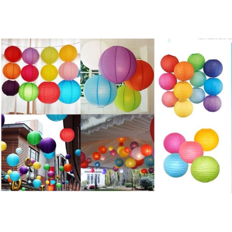 Kindergarten kids Mid-Autumn Festival Handmade DIY Graffiti Painted White Multicolor Paper Lanterns Wedding Decoration