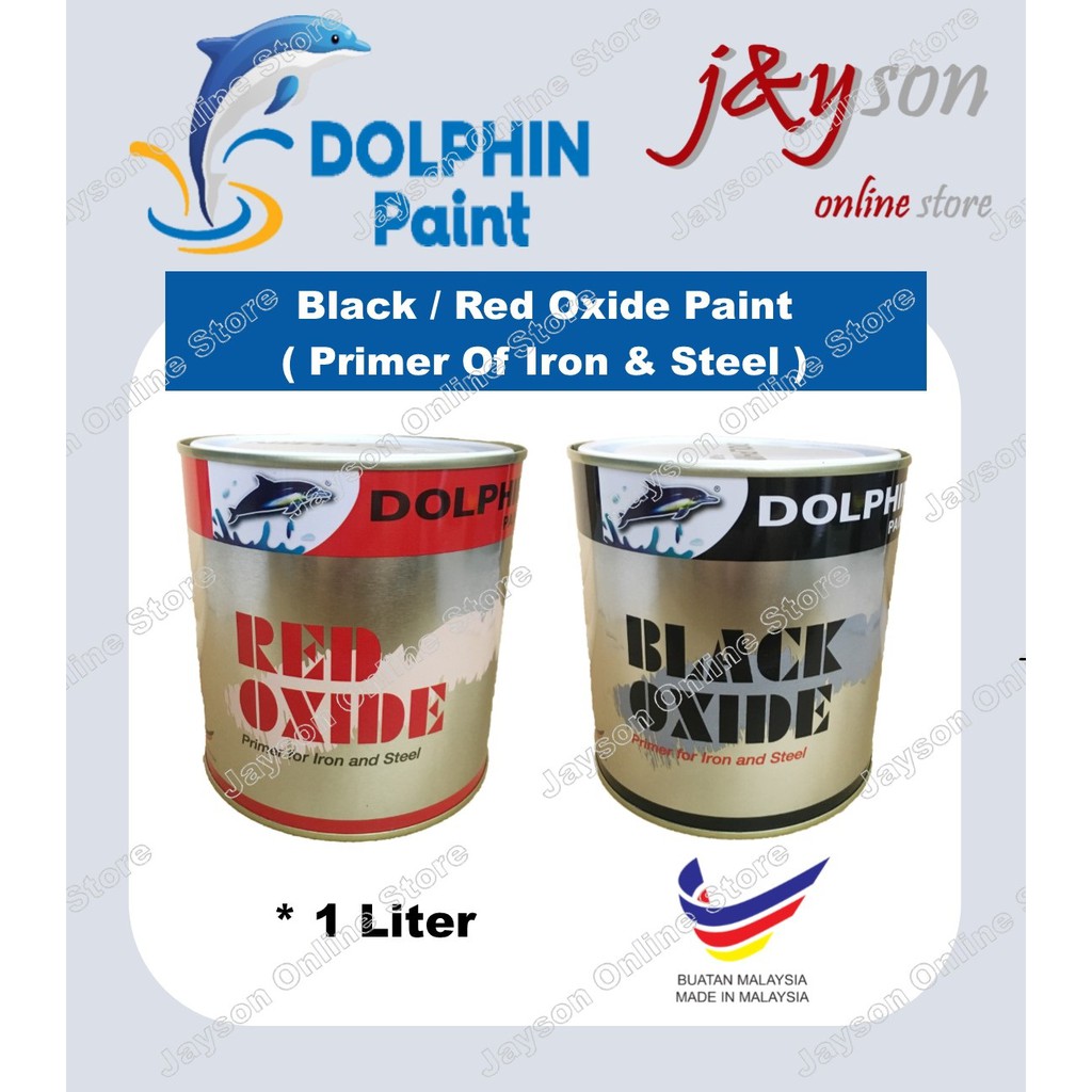 [ 1 Liter ] Dolphin Anti Rust Red Oxide / Black Oxide Undercoat Paint ( Primer for Iron & Steel )(Only in West Malaysia)