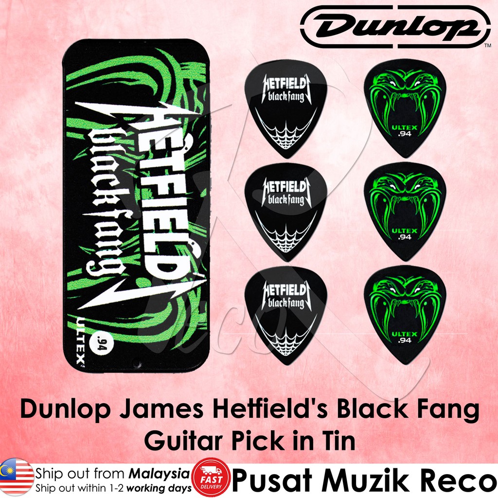 Dunlop PH112T.94 James Hetfield's Black Fang Guitar Pick in Tin PH112T  .94mm (6 Picks) 【MADE IN USA 】 | Shopee Malaysia