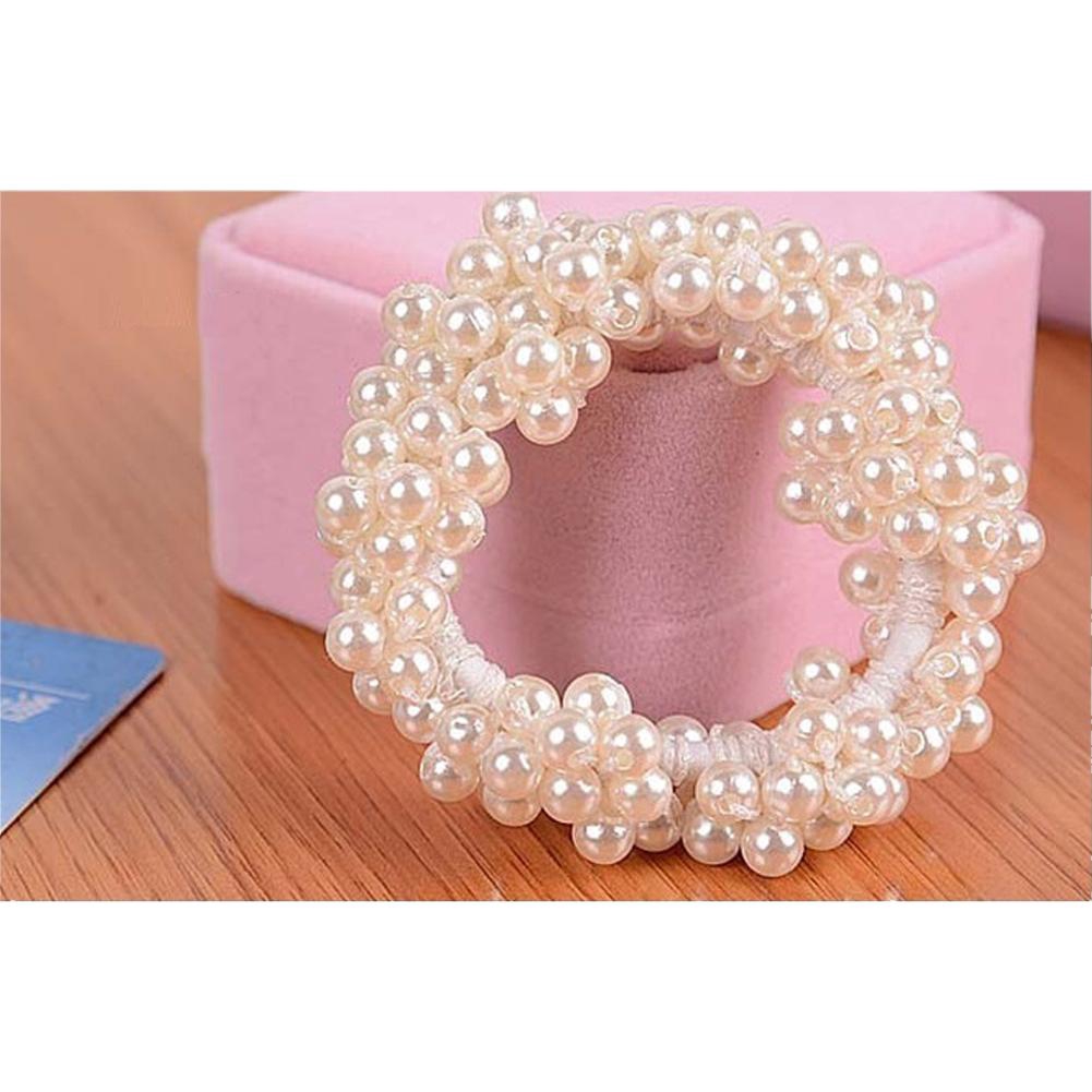 Cute Style Hair Ties Semi Circle Pearls Beads Hair Rope Girls Hair
