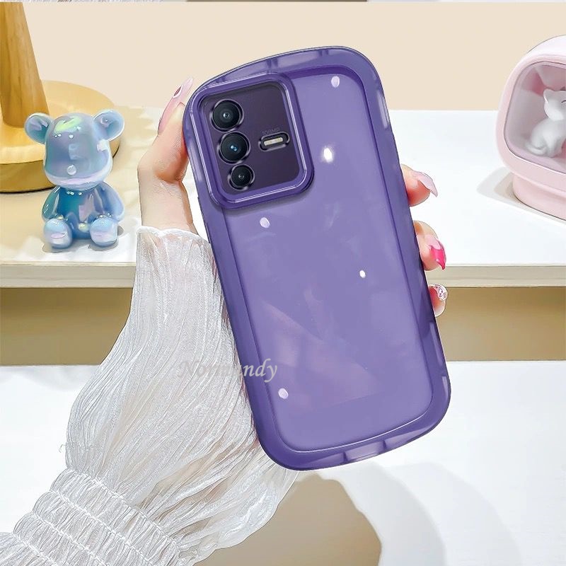 2022 New Casing VIVO Y02S Y77 Y76 Y33T Y21T Y21 Y33S Y21S V23 V23E X80 Pro 5G 4G Simple Color Transparent Airbag Smartphone Case Silicagel Soft Case Full Lens Protection Cover