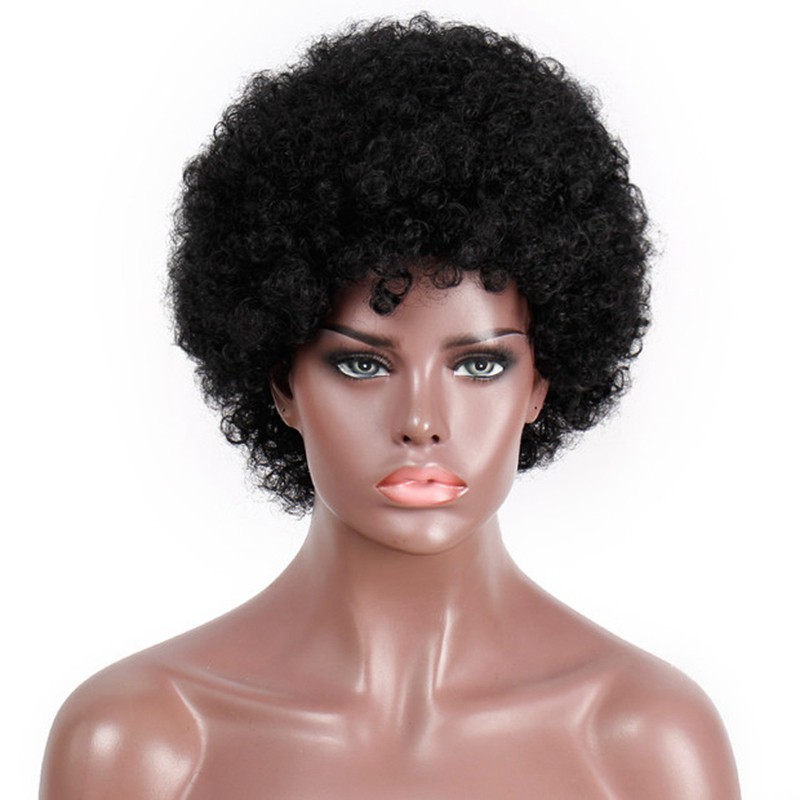 Brazilian Short Kinky Curly Afro Black Women Wigs For African