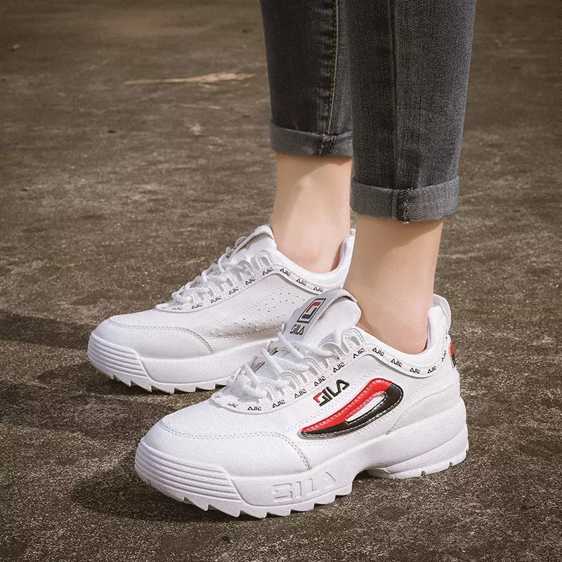 fila white flat shoes