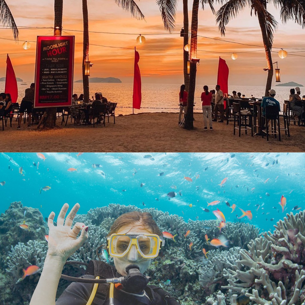 Executive Holiday Travel & Tours Sdn Bhd: I Love Sabah - Leisure Dives + Sunset Dinner On The Beach