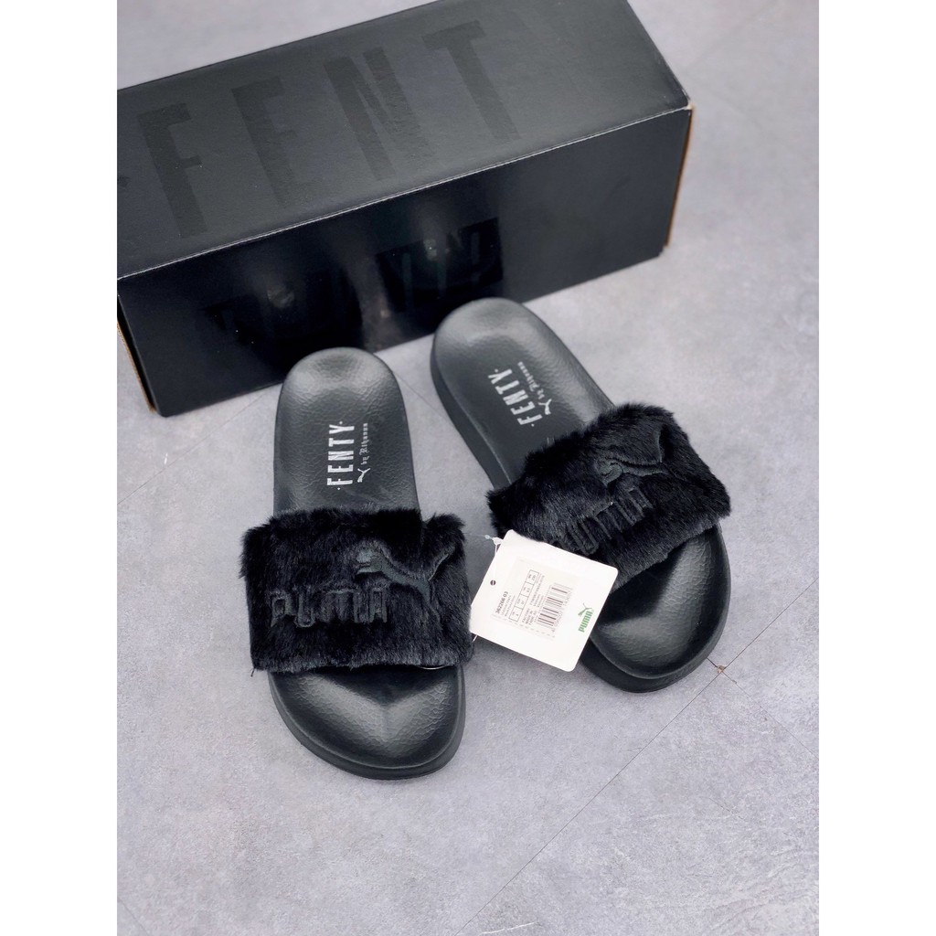 puma fenty slides black