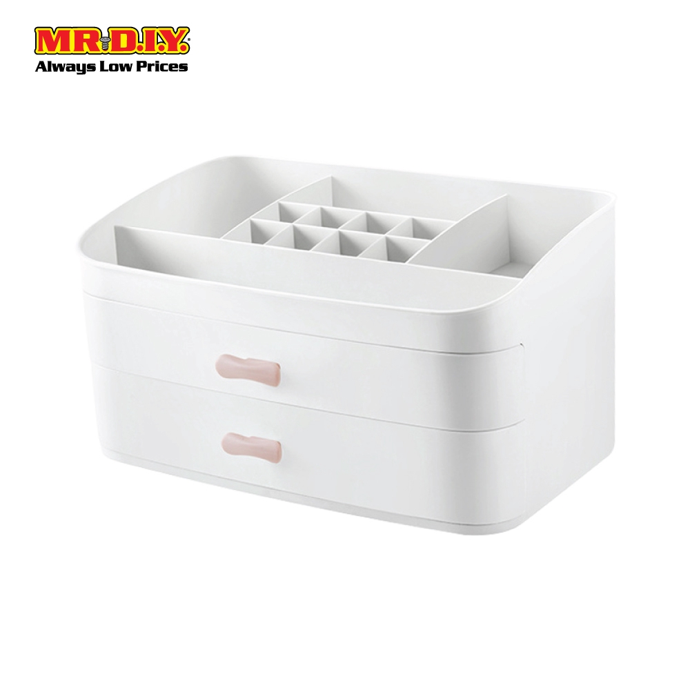 Mr Diy Plastic Compartment 2 Drawers Cosmetic Storage Box Set