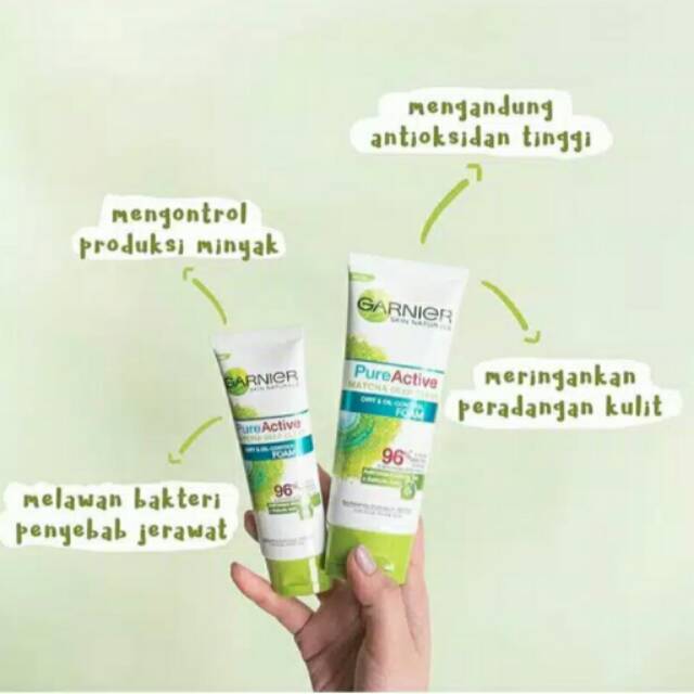 garnier pure active matcha facial foam