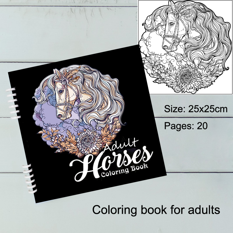 Download Adults coloring book horses colouring book for adult ...