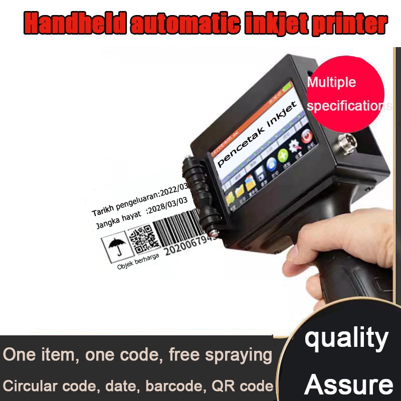 Malay Melayu Coding machine Hand-held inkjet printer for printing production date Automatic hand-held date coding machine with digital ink for bottle caps