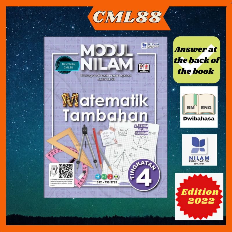 Cml88 Modul Nilam Matematik Tambahan Ting 4 Dwibahasa Kssm 2022 Nilam Shopee Malaysia