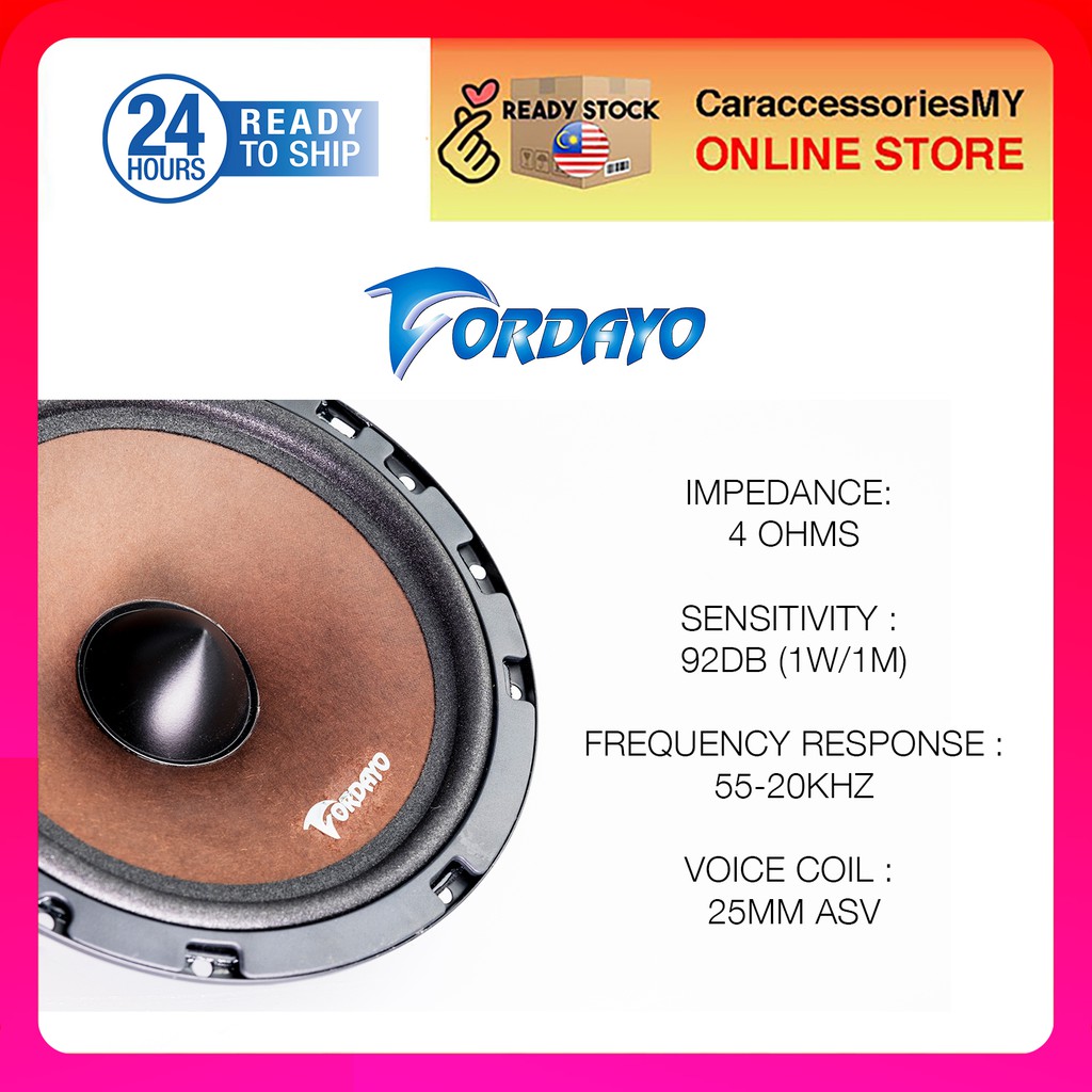Fordayo 6.5 inch mid bass speaker car audio 200 watts 4 ohms speker