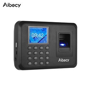 RCC  Aibecy Biometric Fingerprint Password Attendance Machine with 2.4 inch LCD Screen Employee Management Time Clock Checking-in Recorder Support U Disk to Download Data