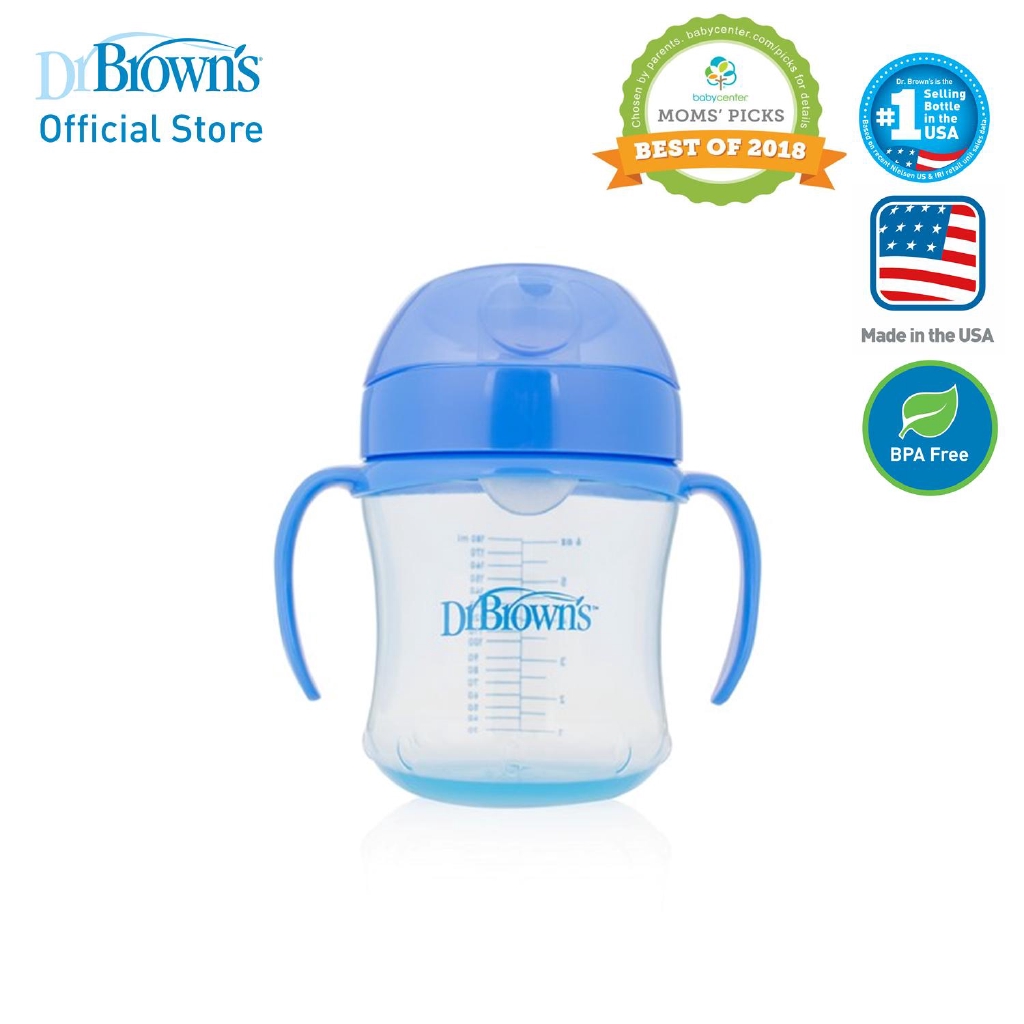 Dr Brown's 6oz/180ml Soft-Spout Transition Cup w/ Handles Stage 1 for ...