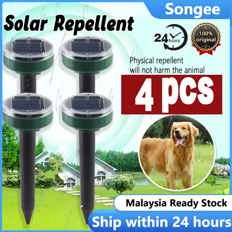 【Ready Stock】4pcs Solar-powered Waterproof Repeller Mole Rat Repellent monkey Snake Repeller Ultrasonic Snake Lawn Pest