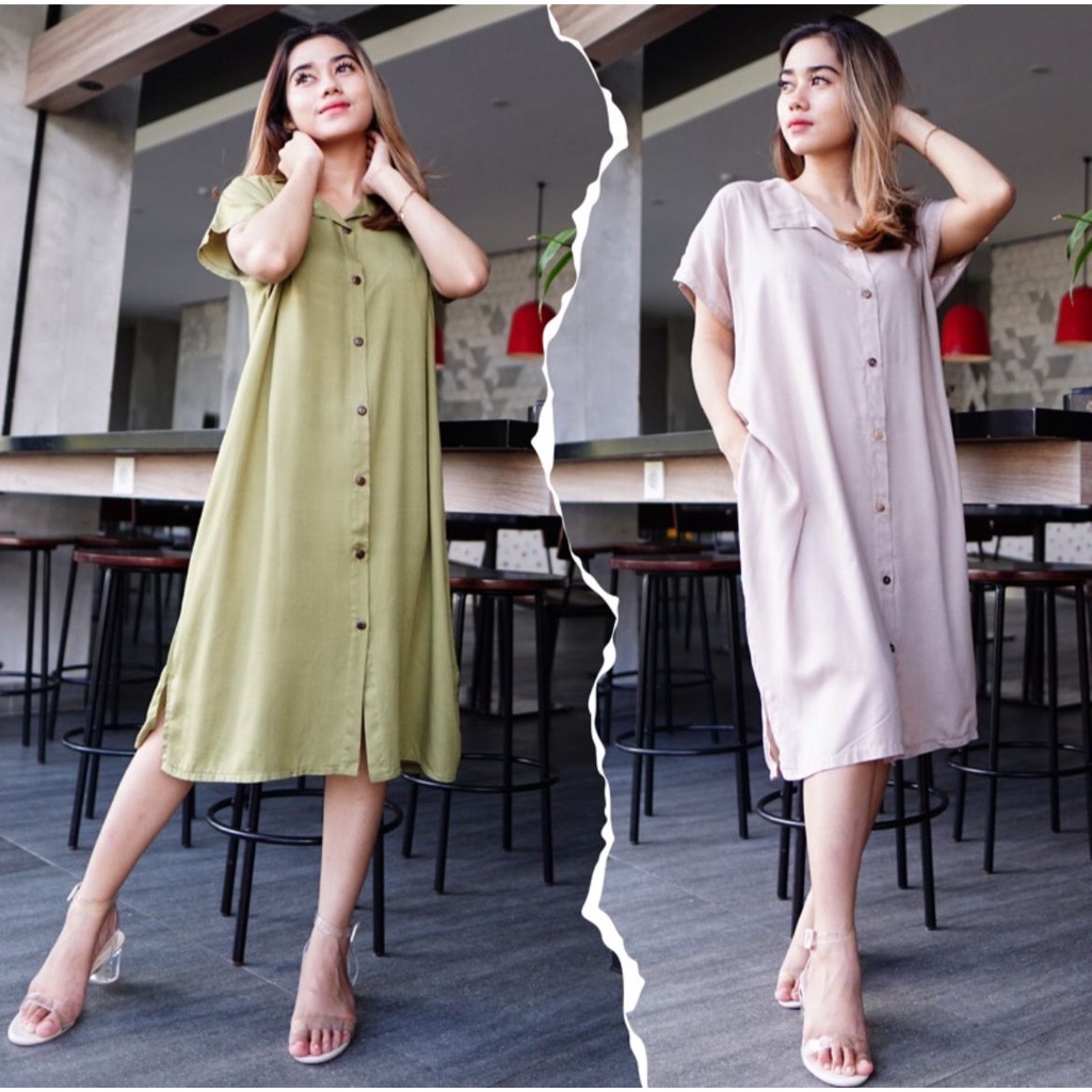 Lula Home Dress Full Button Plain Negligee Lula Dress Plain Negligee Shopee Malaysia 