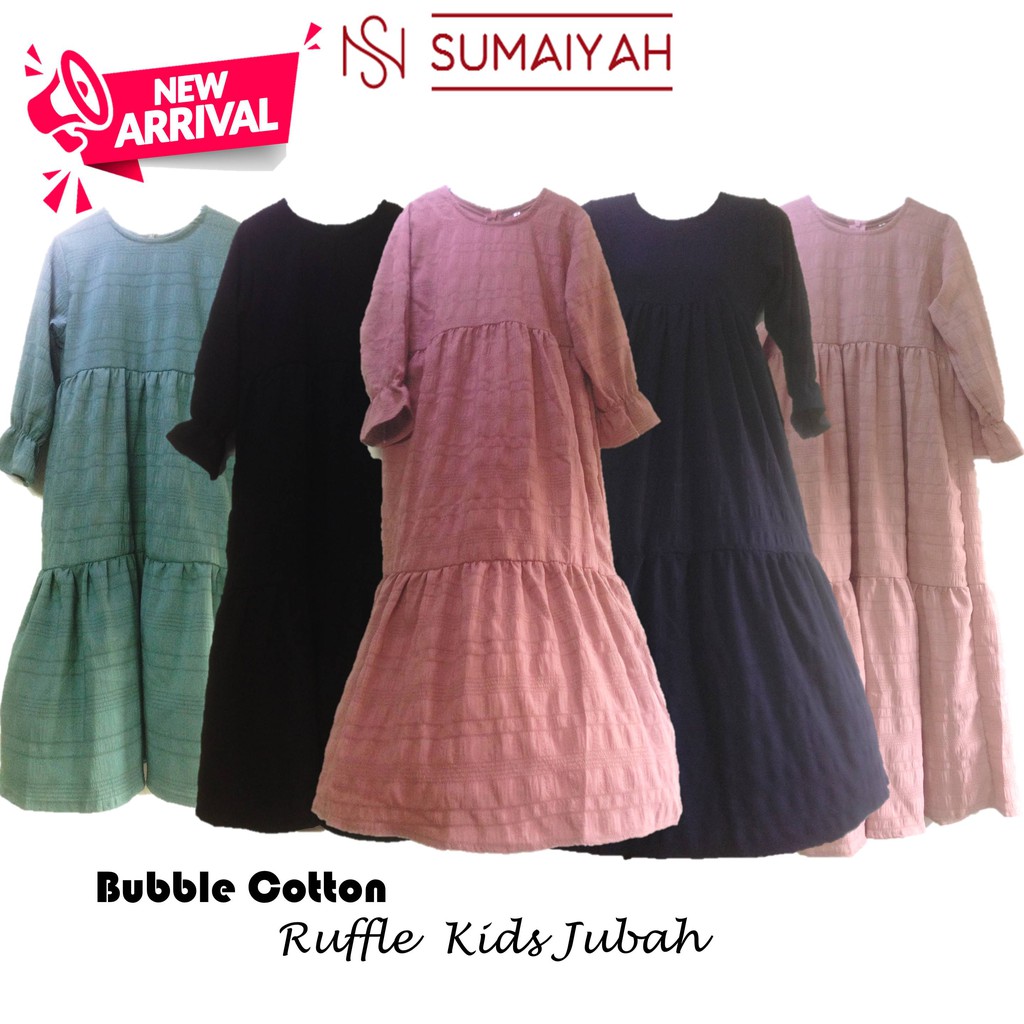 Bubble Cotton Jubah Budak ropol Kanak-kanak perempuan | muslimah kid ...