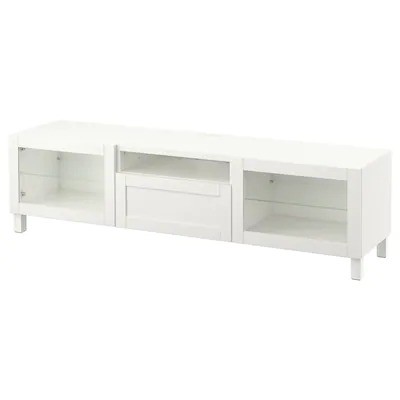 Buy Ikea Besta Tv Bench Hanviken Stubbarp White Clear Glass180x42x48 Cm I Rak Tv Seetracker Malaysia