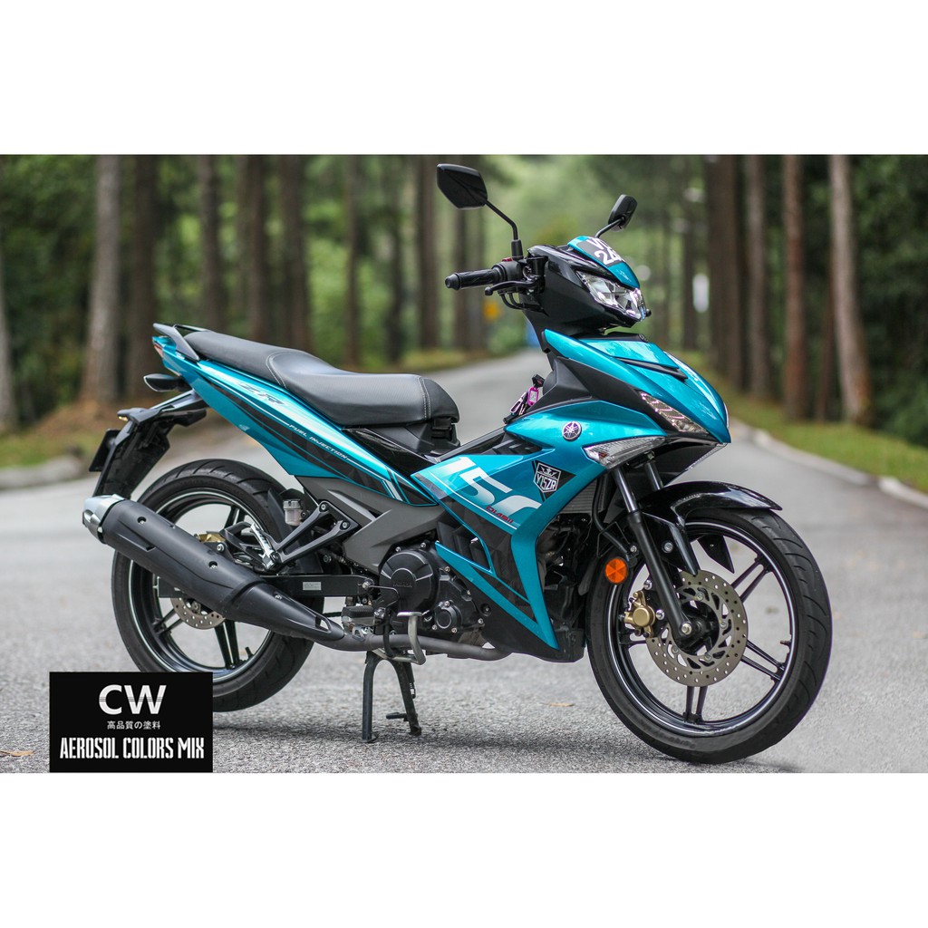 Yamaha Y15zr Striking Cyan Cw0151 Original Paint Touch Up Paint 2k Cw Aikka Diy Aerosol Cat Spray Bottle 370ml Motor Shopee Malaysia