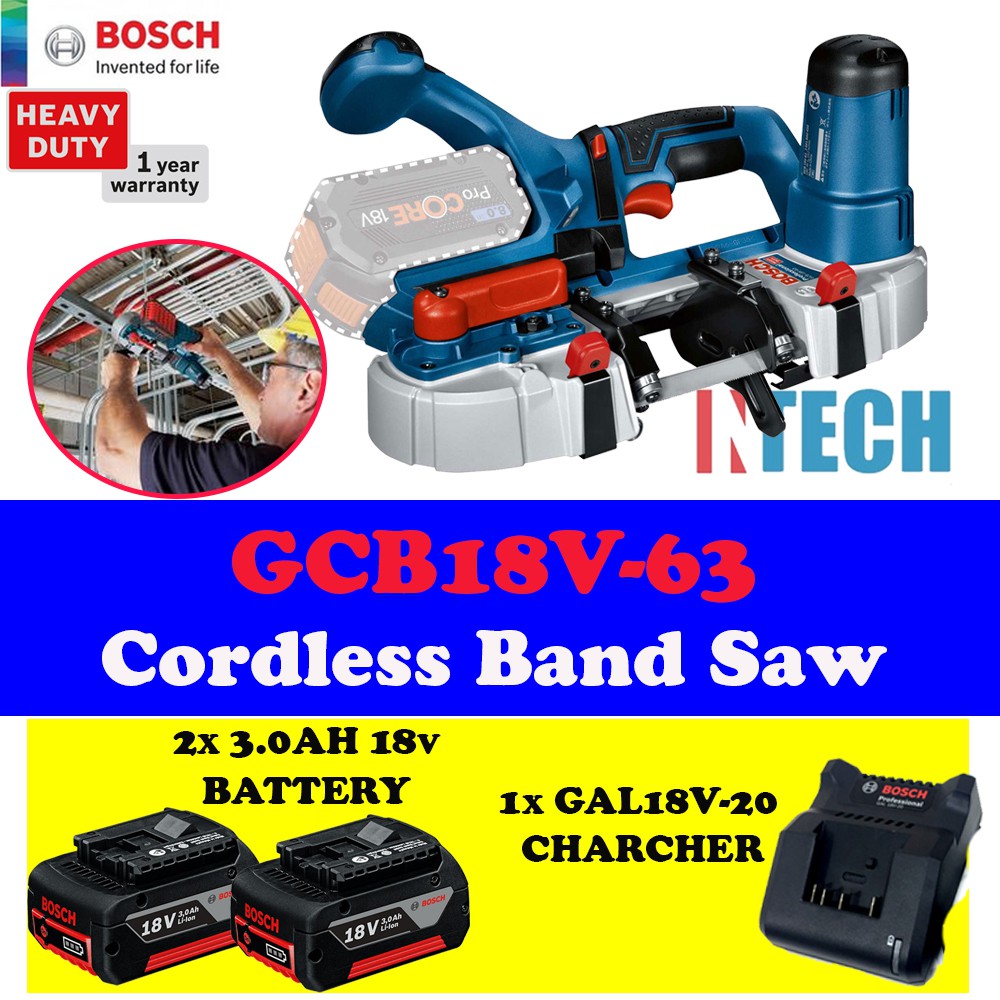 BOSCH GCB18V63 / GCB18V63 CORDLESS BAND SAW C/W (GAL18V20 CHARGER