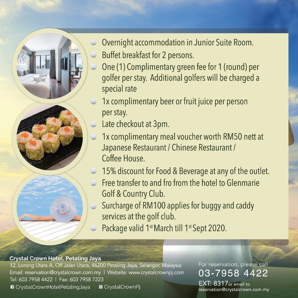 Crystal Crown Hotel Pj Golf Staycation Shopee Malaysia