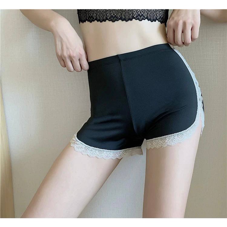 Women Good Quality Tiny Sexy Lace Inner Short Pant High Waist Soft & Elastic Safety Pants Short Legging 高腰弹性防走光蕾丝小性感安全裤